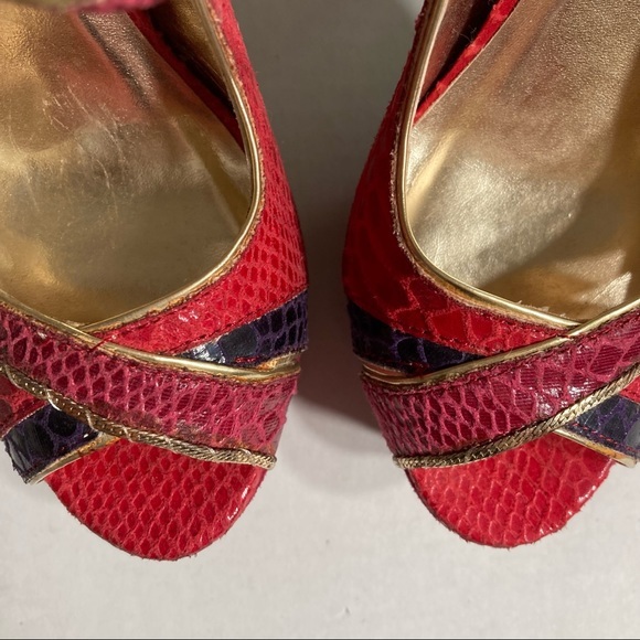 Bebe Clarissa Peeptoe Pumps Platform High Heels - Picture 8 of 12